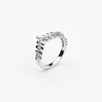 Laurel  Classic Leaf Eternity Band - 925 Sterling Silver Jewellery | White Background Studio Product Photo | Athira Jewels