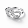 Infinity Sparkle Ring - 925 Sterling Silver Ring | White Background Studio Product Photo | Athira Jewels
