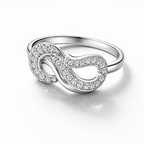 Infinity Sparkle Ring - 925 Sterling Silver Ring | White Background Studio Product Photo | Athira Jewels