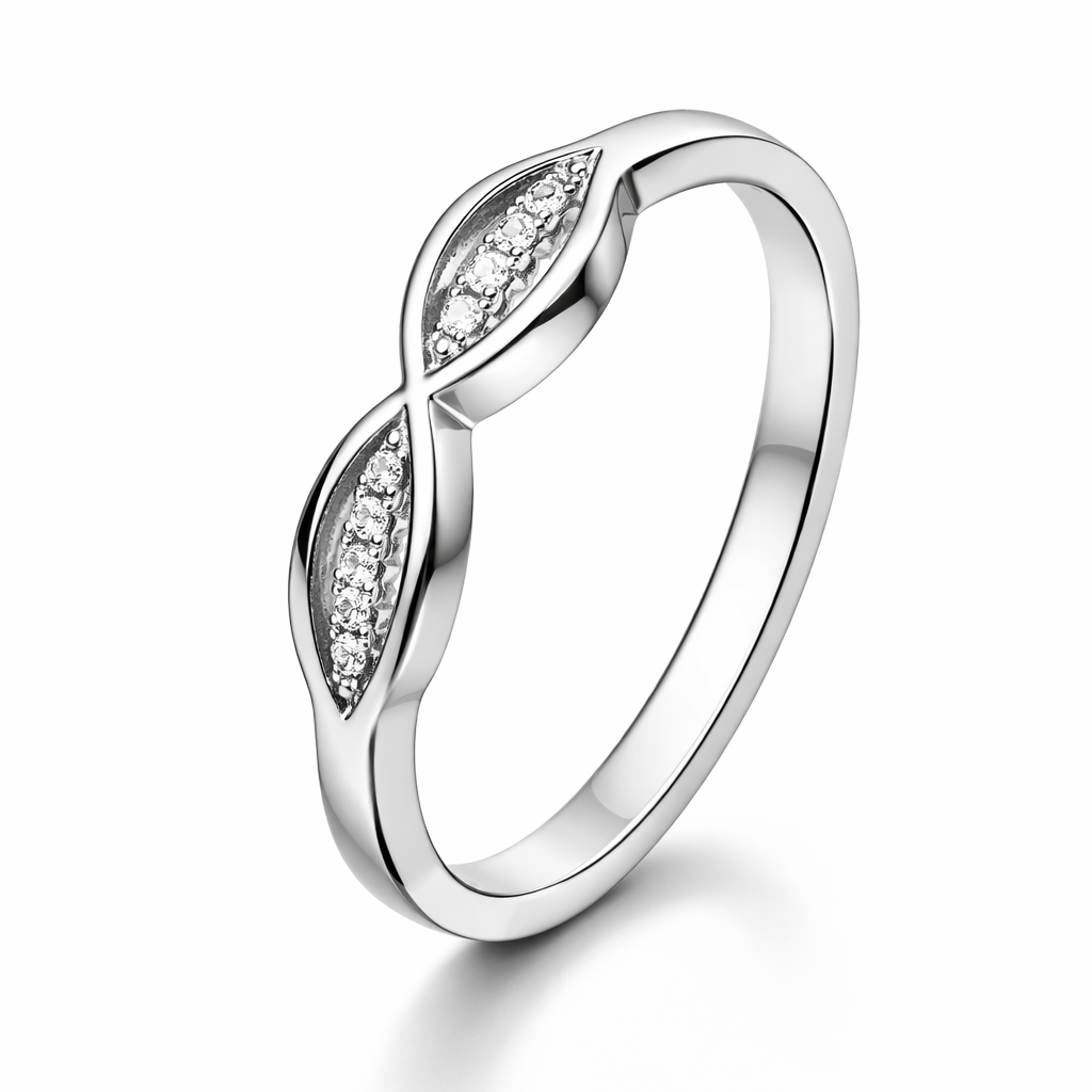 Infinity Flow Ring - 925 Sterling Silver Ring | White Background Studio Product Photo | Athira Jewels