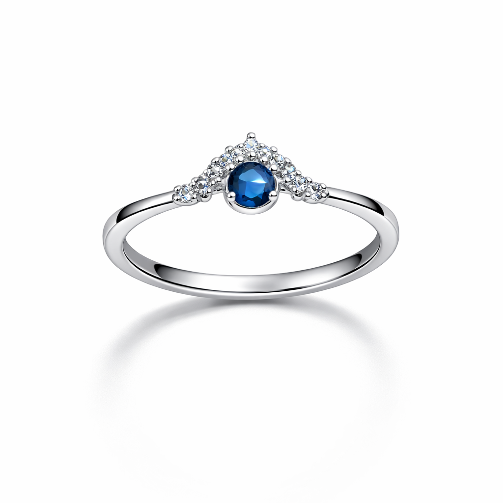 Sapphire Crown Ring