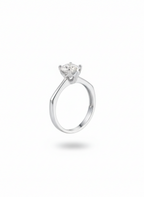 Classic Solitaire Ring - 925 Sterling Silver Ring | White Background Studio Product Photo | Athira Jewels