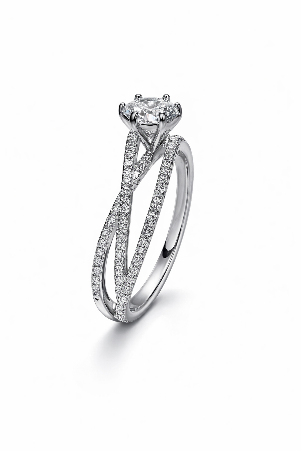 Intertwined Promise Ring - 925 Sterling Silver Ring | White Background Studio Product Photo | Athira Jewels