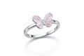 Pink Butterfly Sparkle Ring - 925 Sterling Silver Ring | White Background Studio Product Photo | Athira Jewels
