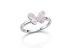 Pink Butterfly Sparkle Ring - 925 Sterling Silver Ring | White Background Studio Product Photo | Athira Jewels