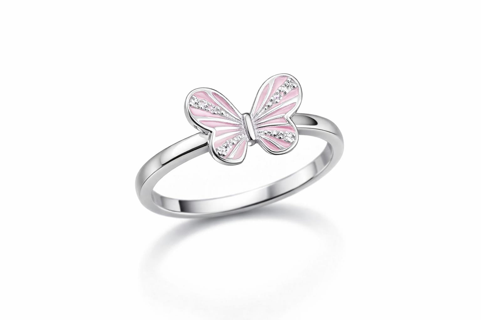 Pink Butterfly Sparkle Ring