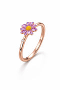 Enamel Blossom Ring - 925 Sterling Silver Ring | White Background Studio Product Photo | Athira Jewels