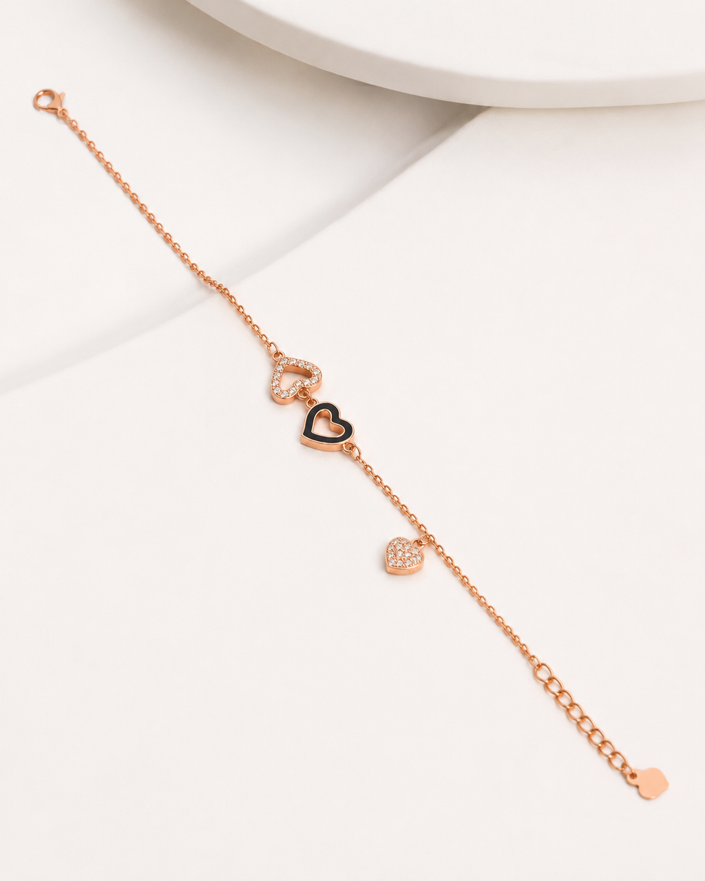 Heart Charm Rose Gold Bracelet