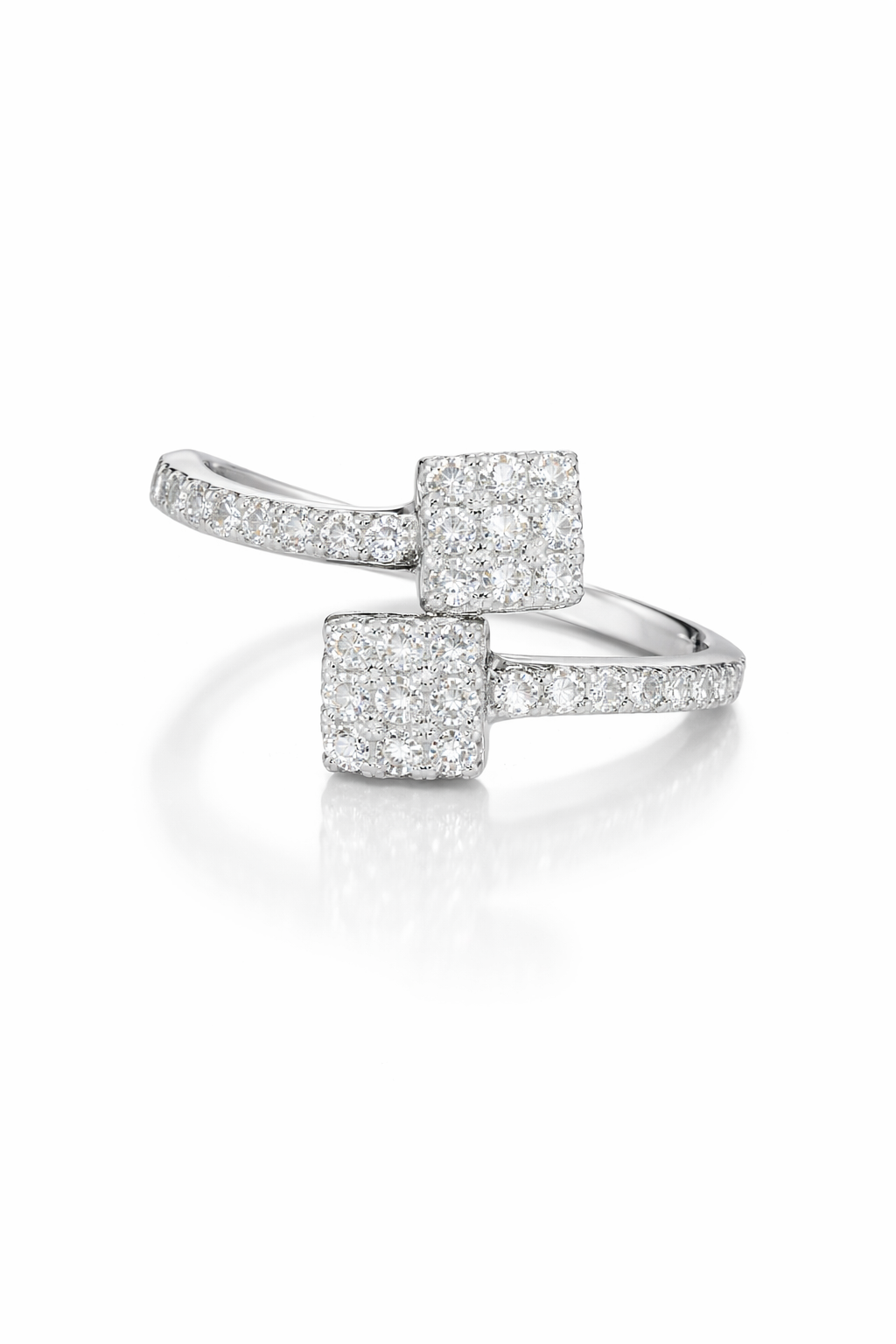 Twin Square Spark Ring