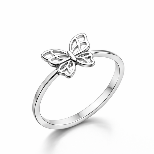 Butterfly Grace Ring - 925 Sterling Silver Ring | White Background Studio Product Photo | Athira Jewels