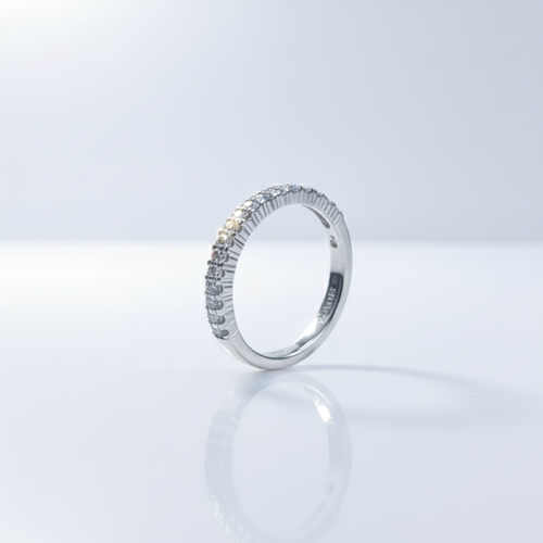 Classic Pave Band - 925 Sterling Silver Jewellery | White Background Studio Product Photo | Athira Jewels