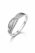 Celestial Wave Diamond Ring - 925 Sterling Silver Ring | White Background Studio Product Photo | Athira Jewels