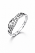 Celestial Wave Diamond Ring - 925 Sterling Silver Ring | White Background Studio Product Photo | Athira Jewels