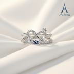 925 Sterling Silver Infinity Evil Eye Double Ring