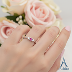 925 Sterling Silver Pink Trio Spark Ring