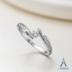 925 Sterling Silver Wave Solitaire Ring
