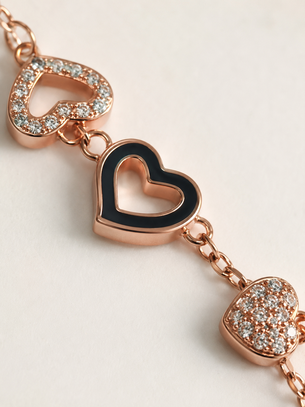 Heart Charm Rose Gold Bracelet