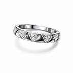 Geometric Sparkle Band Ring - 925 Sterling Silver Ring | White Background Studio Product Photo | Athira Jewels