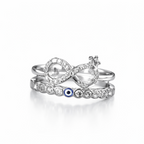 Infinity Evil Eye Double Ring - 925 Sterling Silver Ring | White Background Studio Product Photo | Athira Jewels