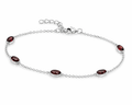 Garnet Stone Silver Bracelet - 925 Sterling Silver Bracelet | White Background Studio Product Photo | Athira Jewels