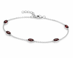 Garnet Stone Silver Bracelet - 925 Sterling Silver Bracelet | White Background Studio Product Photo | Athira Jewels
