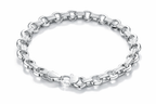 Textured Link Sterling Silver Chain Bracelet - 925 Sterling Silver Bracelet | White Background Studio Product Photo | Athira Jewels