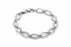 Modern Oval Link Sterling Silver Bracelet - 925 Sterling Silver Bracelet | White Background Studio Product Photo | Athira Jewels