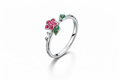 Rose Vine Enamel Ring - 925 Sterling Silver Ring | White Background Studio Product Photo | Athira Jewels