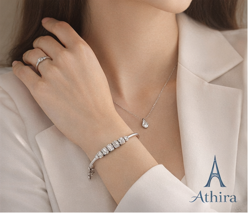 Celeste Beaded Kada Bracelet - Silver