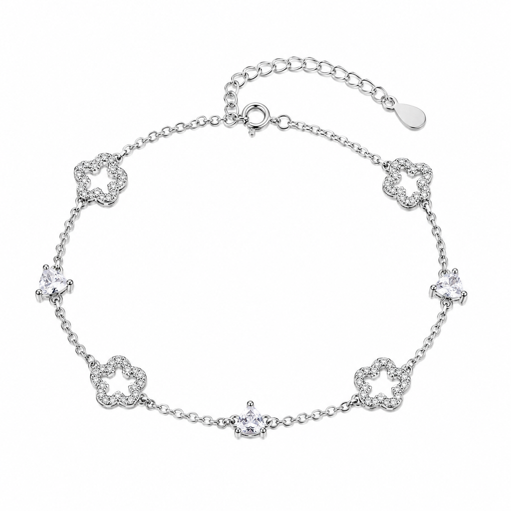 Sparkling Star Silver Anklet