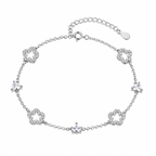 Sparkling Star Silver Anklet