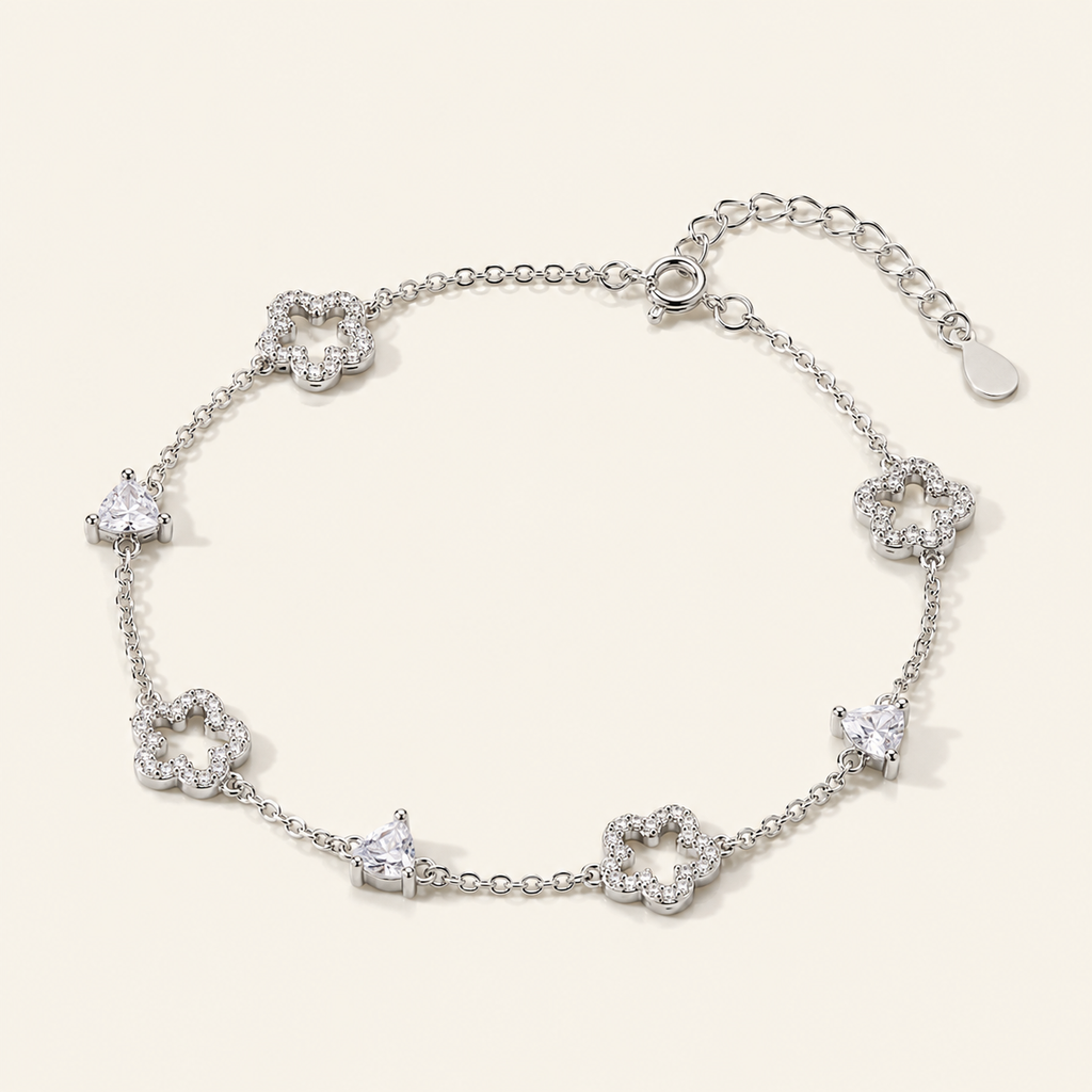 Sparkling Star Silver Anklet