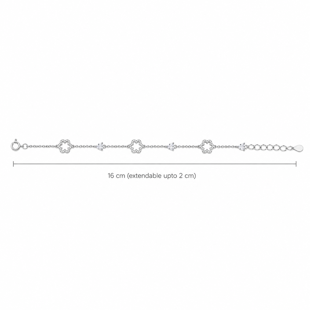 Sparkling Star Silver Anklet
