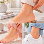 Sleek Sterling Silver Minimalist Anklet