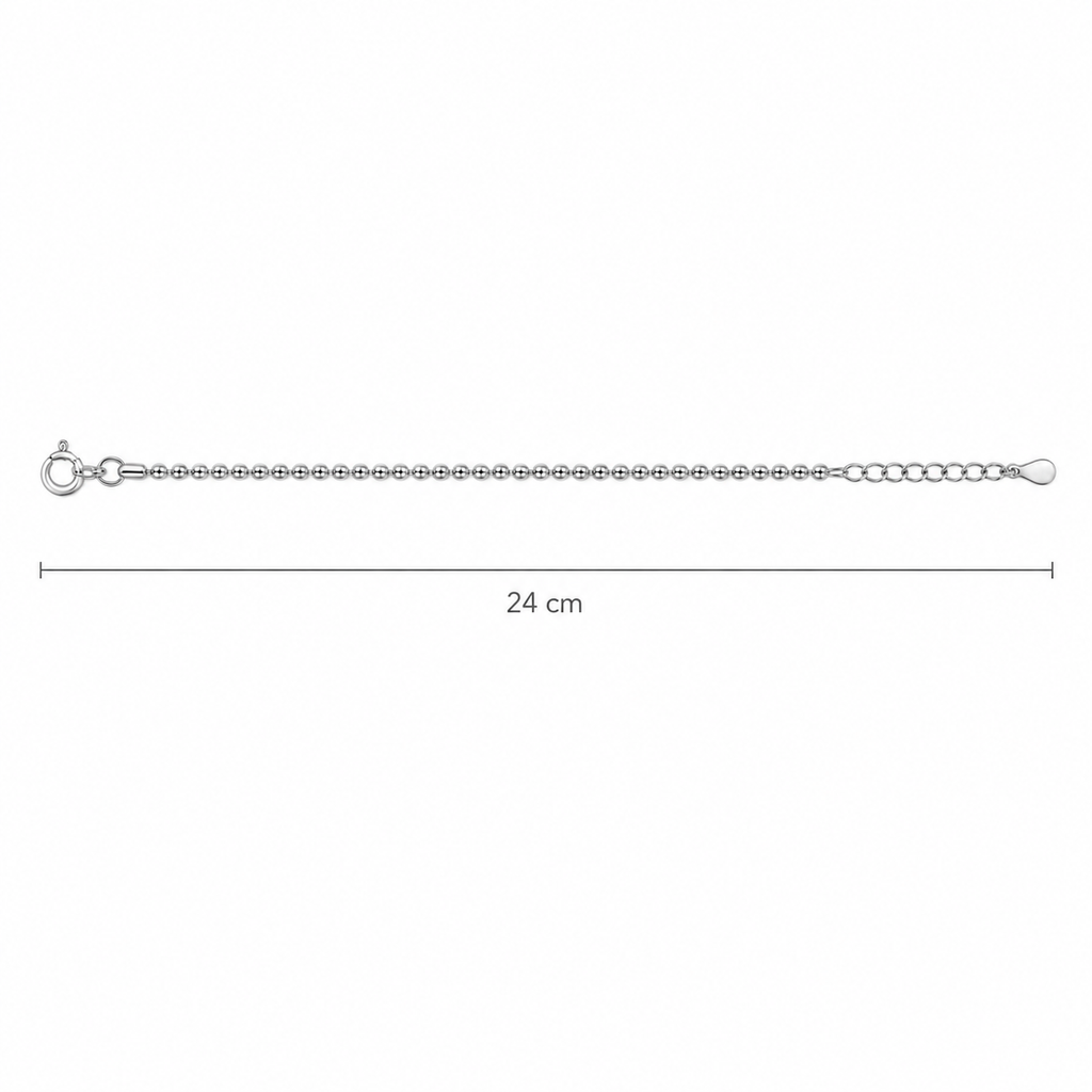 Minimalist Sterling Silver Beaded Anklet