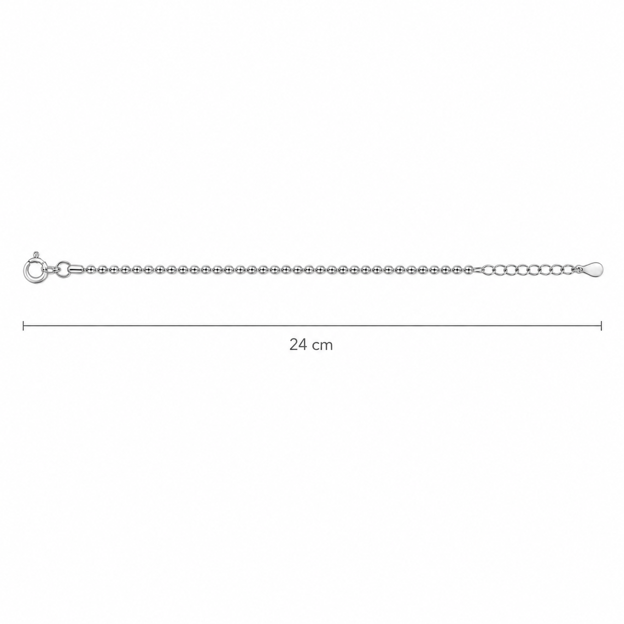 Minimalist Sterling Silver Beaded Anklet