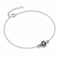 Rose Knot Sterling Silver Chain Anklet