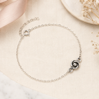 Rose Knot Sterling Silver Chain Anklet