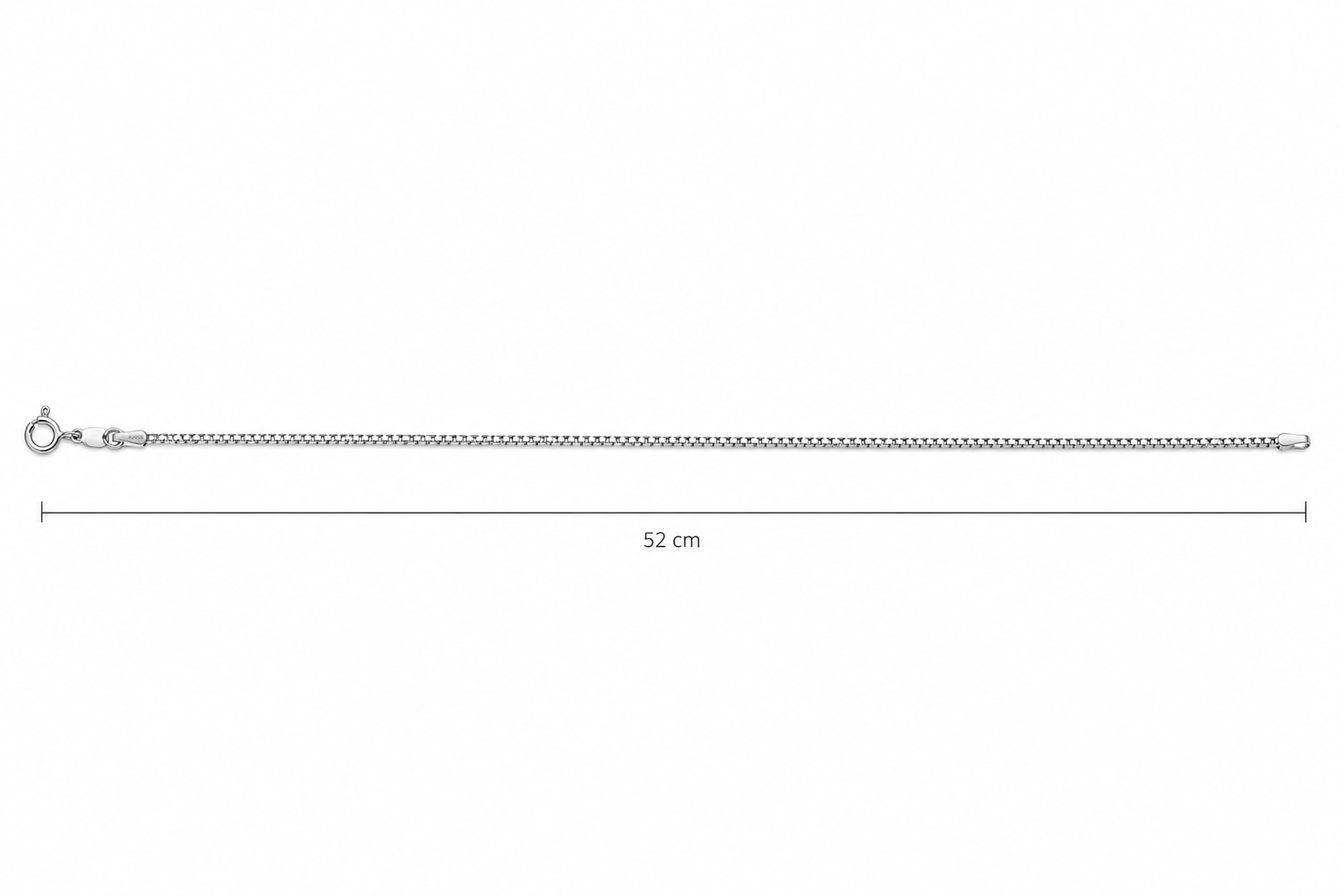 Sleek Rhodium Plated Sterling Silver Box Chain