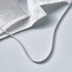 Sleek Rhodium Plated Sterling Silver Box Chain
