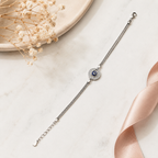 Dazzling Evil Eye Charm Silver Bracelet