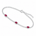 Dainty Ruby Gemstone Sterling Silver Bracelet