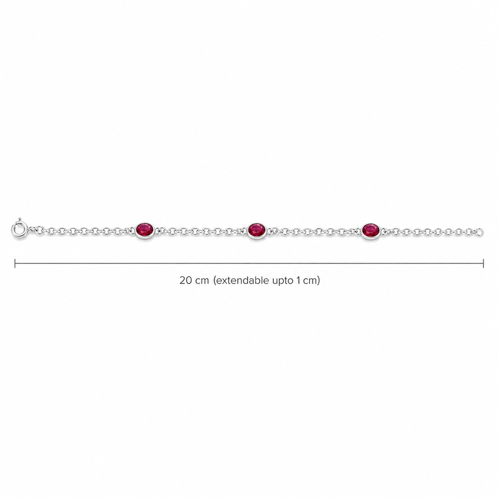 Dainty Ruby Gemstone Sterling Silver Bracelet