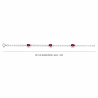 Dainty Ruby Gemstone Sterling Silver Bracelet