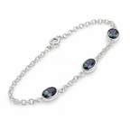 Sterling Silver Mystic Quartz Link Bracelet