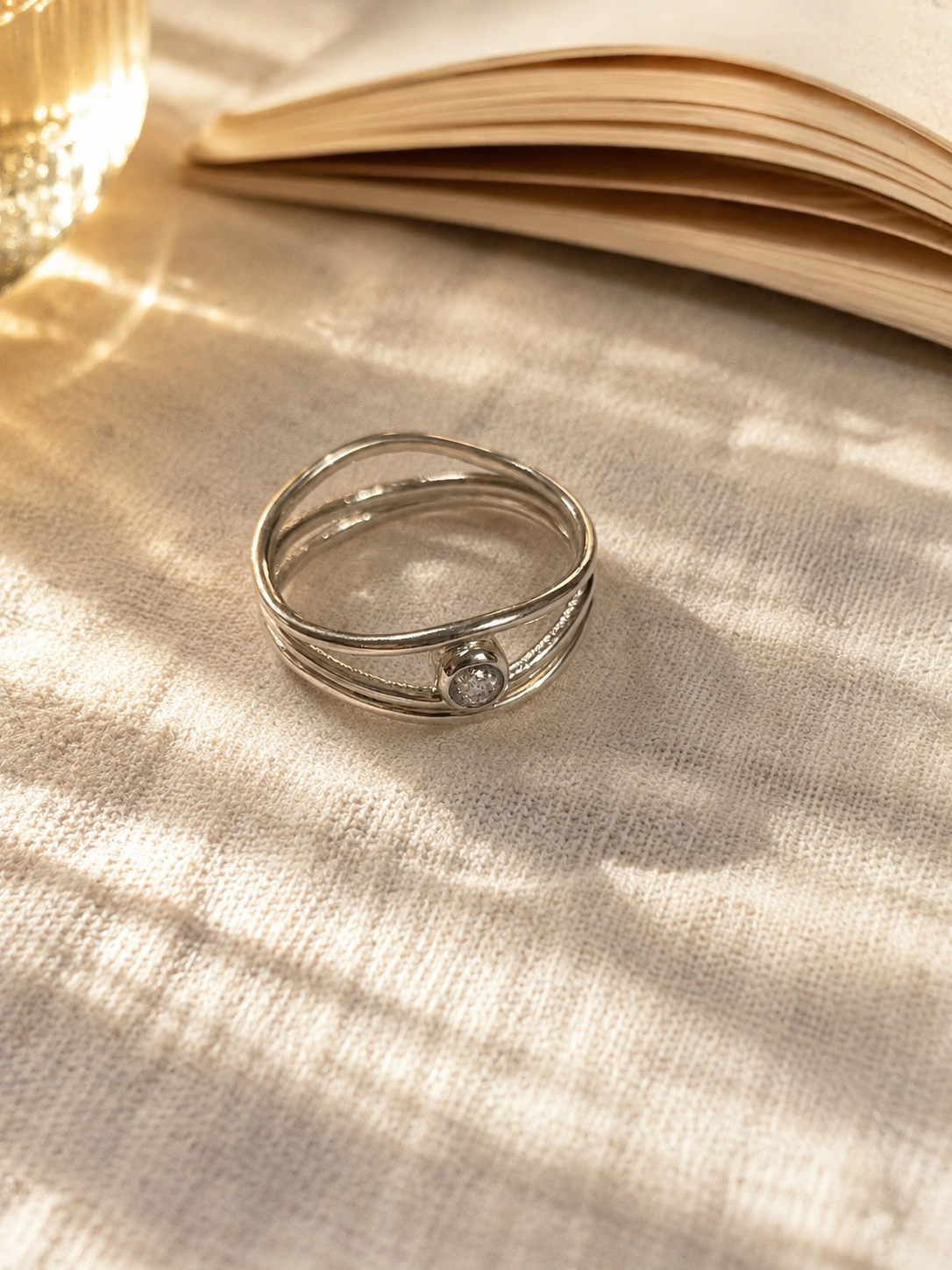Elegant Multi Band Silver Ring