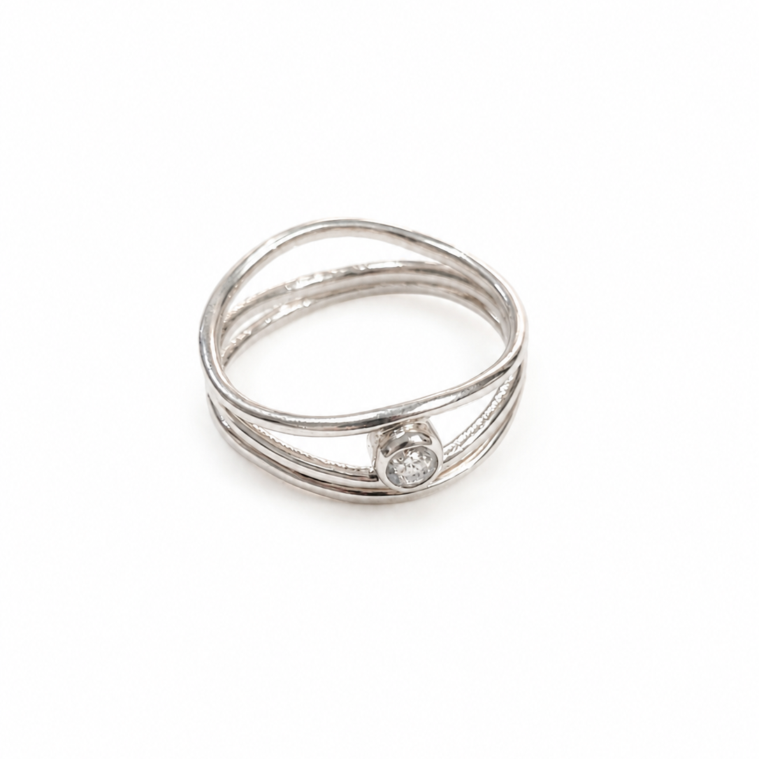Elegant Multi Band Silver Ring