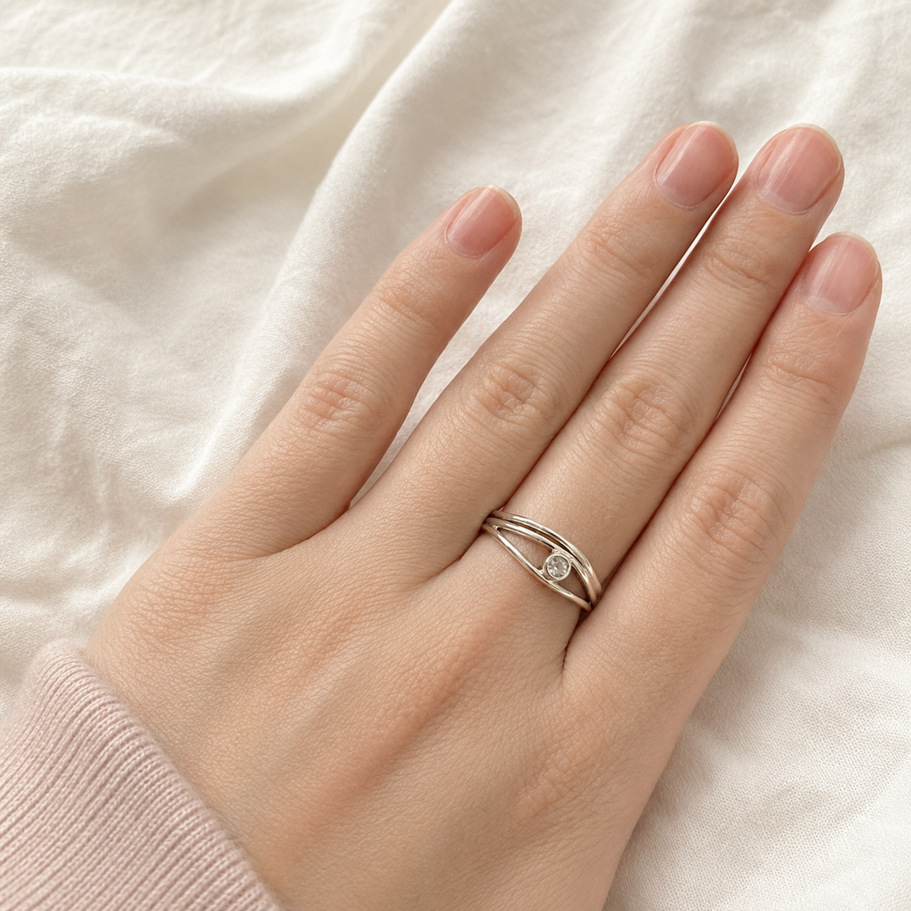 Elegant Multi Band Silver Ring