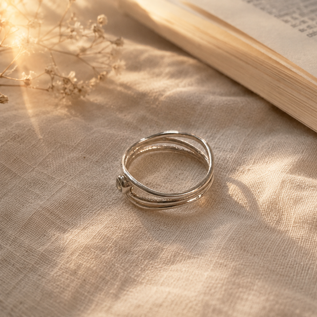 Elegant Multi Band Silver Ring