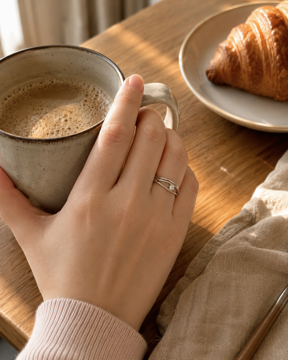 Elegant Multi Band Silver Ring